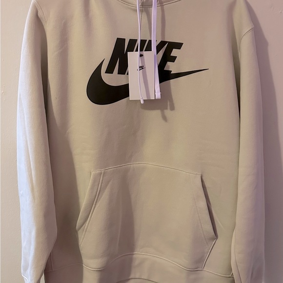 Brand New Large Nike Hoodie. (NWT)! Cream colored, with a black Nike swoosh. - Picture 2 of 8